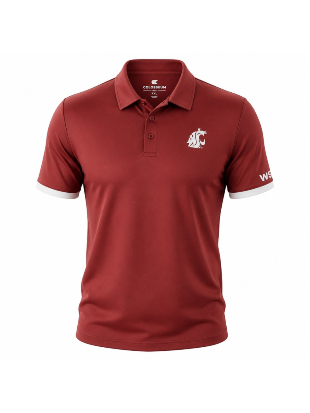 Colosseum Washington State Cougars Performance Polo Shirt Red Men’s XXL INV627 A
